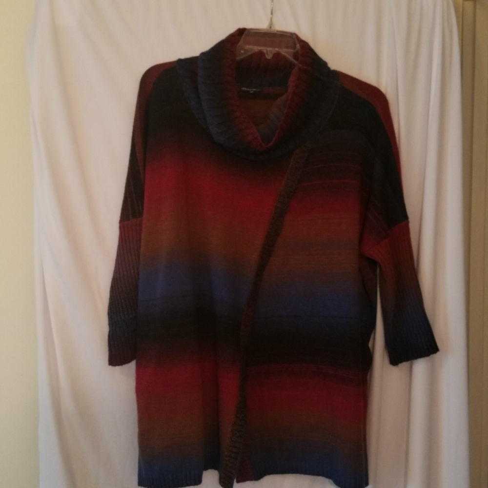 Dor Dor Couture Knit Cowl Neck Poncho